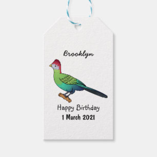 Etiquetas Para Regalos Ilustracion de personalizado de turaco de crema ro