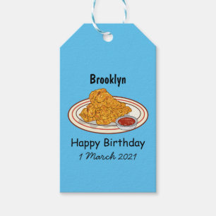 Etiquetas Para Regalos Ilustracion de pollo frito personalizado