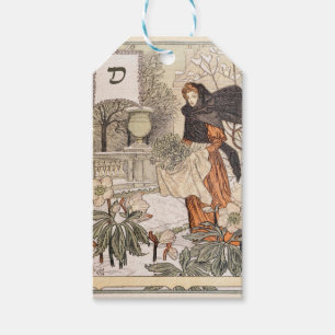 Etiquetas Para Regalos Ilustración del jardín de invierno de diciembre Ar
