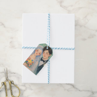 Etiquetas Para Regalos Ilustración en acuarela de pareja de novios románt