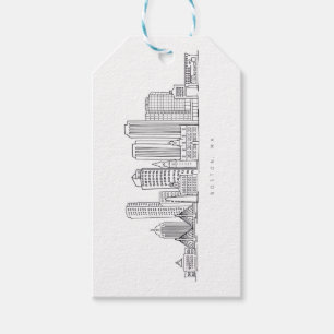 Etiquetas Para Regalos Ilustración minimalista del horizonte de la ciudad
