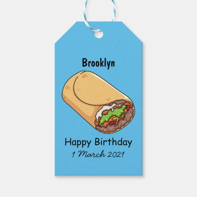 Etiquetas Para Regalos Ilustracion personalizado Burrito (Anverso)