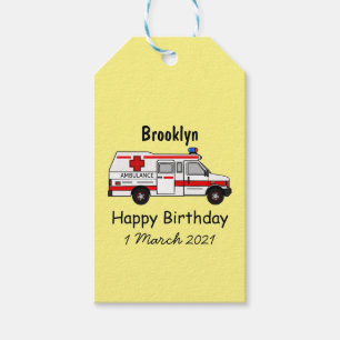 Etiquetas Para Regalos Ilustracion personalizado de ambulancia