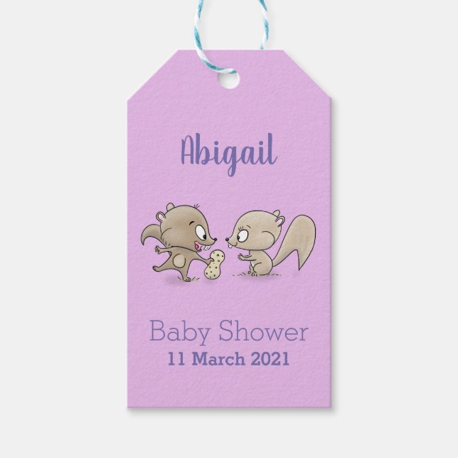 Etiquetas Para Regalos Ilustracion personalizado de ardillas graciosas (Anverso)