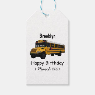 Etiquetas Para Regalos Ilustracion personalizado de autobús escolar