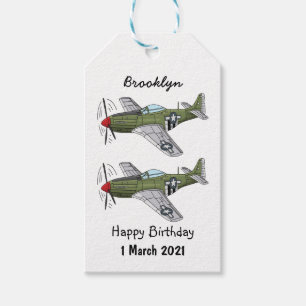 Etiquetas Para Regalos Ilustracion personalizado de avión militar