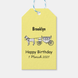 Etiquetas Para Regalos ilustracion personalizado de caballos y carruajes 