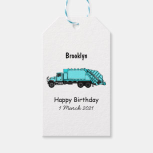 Etiquetas Para Regalos Ilustracion personalizado de camión de basura