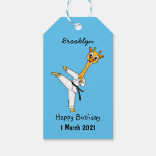 Etiquetas Para Regalos Ilustracion personalizado de Kung Fu giraffe