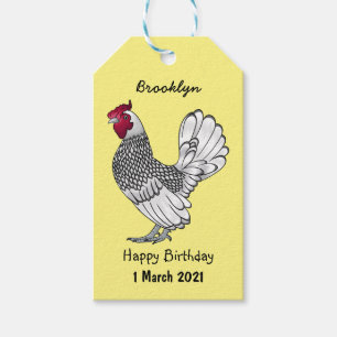 Etiquetas Para Regalos Ilustracion personalizado de pollo de Sebright