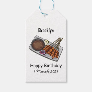 Etiquetas Para Regalos Ilustracion Satay personalizado