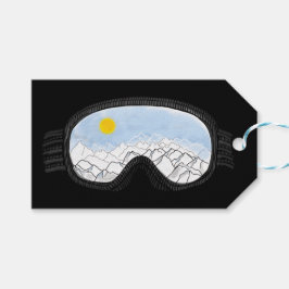 Etiquetas Para Regalos Ilustracion Ski Goggles Mountain View