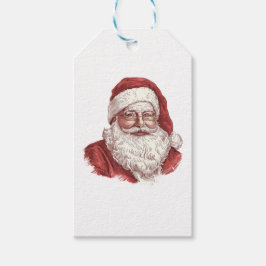 Etiquetas Para Regalos Ilustración vintage de Papá Noel