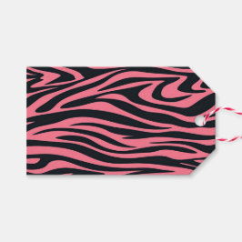 Etiquetas Para Regalos Impresión de animales de cebra rosa y negro