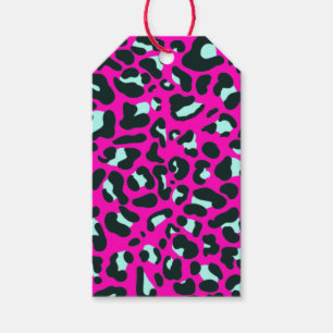 Etiquetas Para Regalos Impresión de animales de leopardo de chita rosado