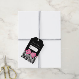 Etiquetas Para Regalos Impresión de cebra de moda con tienda de Moda colo
