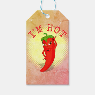 Etiquetas Para Regalos Impresión de estilo vintage de diva de pepino rojo