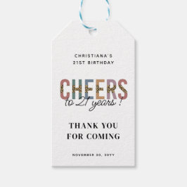 Etiquetas Para Regalos Impresión de leopardo Fiesta de cumpleaños 21