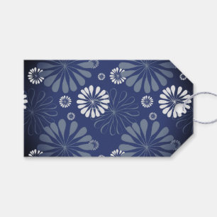 Etiquetas Para Regalos Impresión floral moderna azul eléctrico
