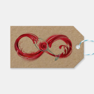 Etiquetas Para Regalos Infinito con vino Rojo
