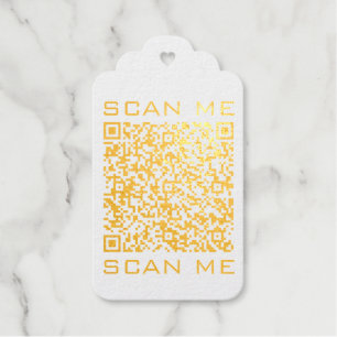 Etiquetas Para Regalos Información de Código QR Escanearme Texto Diseño M