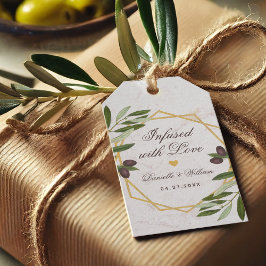 Etiquetas Para Regalos Infusada con amor Aceite de oliva verde Favor de l