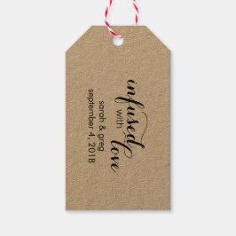 Etiquetas Para Regalos Infusada con amor Bolsas de Favor de la Boda de Ac