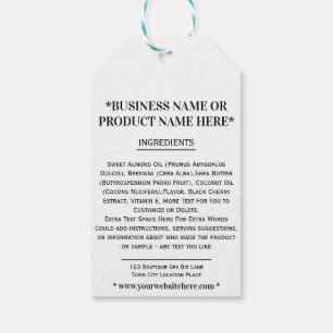 Etiquetas Para Regalos Ingredientes Instrucciones Logotipo comercial hech
