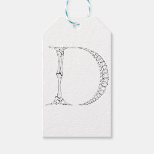 Etiquetas Para Regalos Inicial del hueso de la letra D