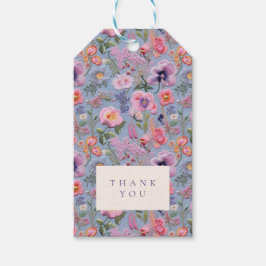 Etiquetas Para Regalos Iniciales de Bodas florales bordadas Gracias