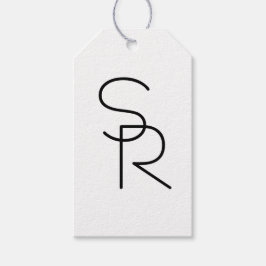 Etiquetas Para Regalos Iniciales superpuestas de aspecto moderno