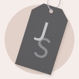 Etiquetas Para Regalos Iniciales superpuestas modernas con monograma | Gr