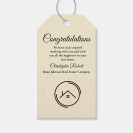 Etiquetas Para Regalos Inmobiliaria minimalista fuera de blanco