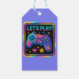 Etiquetas Para Regalos Insignia de jugador de arte pixelado NIVEL SUPERIO