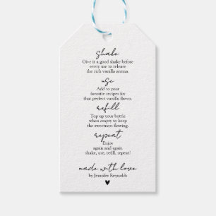 Etiquetas Para Regalos Instrucciones de extracto de vainilla a dos caras