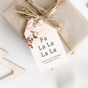 Etiquetas Para Regalos Invernadero moderno Floral Fa La La La Family