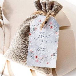 Etiquetas Para Regalos Invierno nieve azul polvoriento corona Gracias