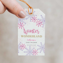 Etiquetas Para Regalos Invierno rosa lindo Wonderland Baby Shower Copos d