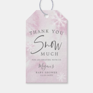 Etiquetas Para Regalos Invierno Rosa Maravilla Gracias Nieve Mucho