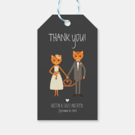 Etiquetas Para Regalos Invitación a la boda de los gatos de boho rústico