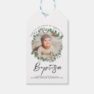 Etiquetas Para Regalos Invitación al bautismo minimalista con foto