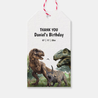 Etiquetas Para Regalos Invitación al cumpleaños de Dinosaur, cumpleaños d