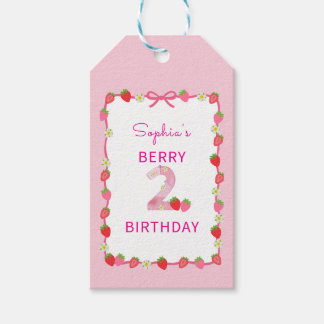 Etiquetas Para Regalos Invitación de 2º cumpleaños a la fresa dulce