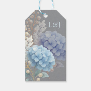 Etiquetas Para Regalos Invitación de Boda Acuarela Azul Hortensia Perla R