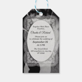 Etiquetas Para Regalos Invitación de boda elegante en negro y blanco
