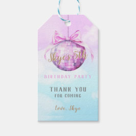 Etiquetas Para Regalos Invitación de cumpleaños del Chica de Discoball de