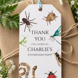 Etiquetas Para Regalos Invitación de insectos, Cumpleaños al aire libre, 