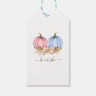 Etiquetas Para Regalos Invitación de revelación de género de calabaza, re