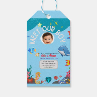 Etiquetas Para Regalos Invitación para la Fiesta de Revelación de Bebé Ni