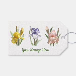 Etiquetas Para Regalos Iris Flower Garden Arte Botánico Floral